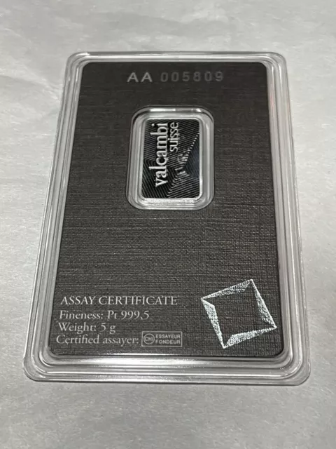 5g Bar Of Platinum With Assay