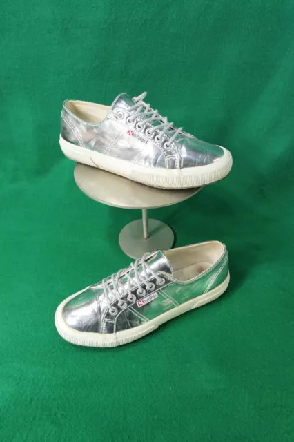 SUPERGA X LIZZY Silver Micro Glitter Platform Sneakers Metallic Pink Size 10 NEW 75.00 PicClick