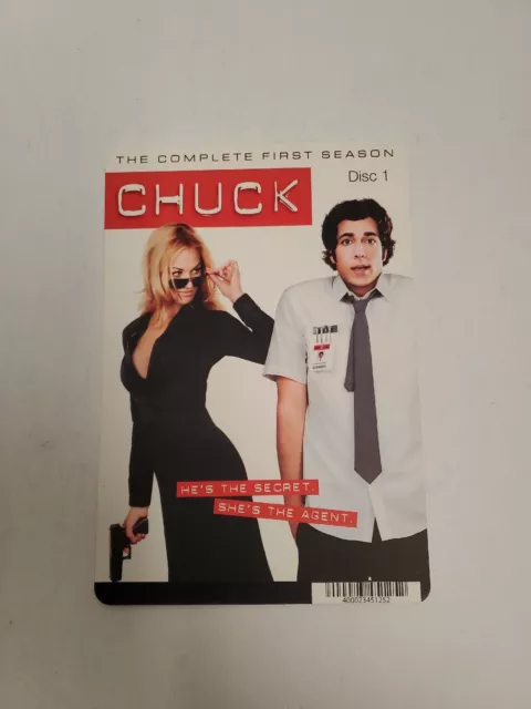 Chuck Disc 1 BLOCKBUSTER SHELF DISPLAY DVD BACKER CARD ONLY 5.5"X8"