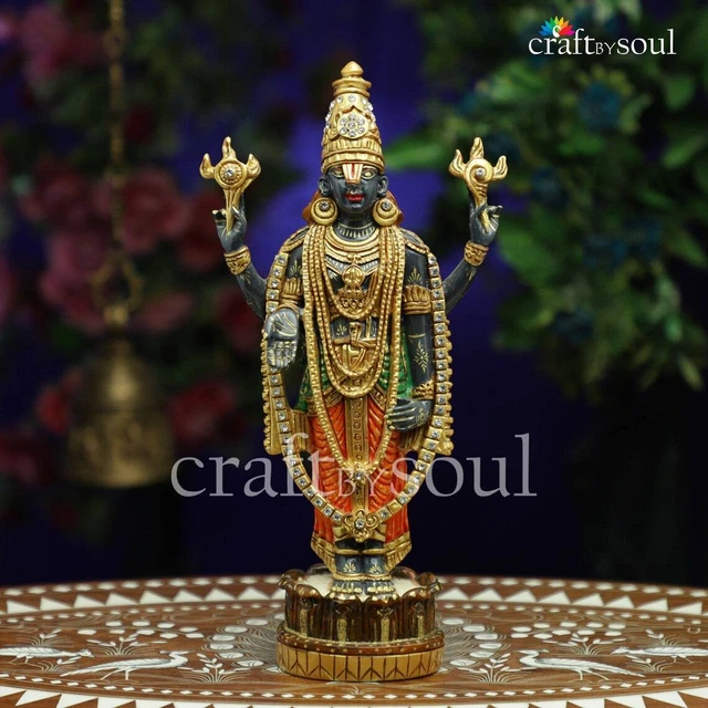 12" Tirupati Balaji Shree Venkateswara Statue Home Pooja Vishnu Lord Religious