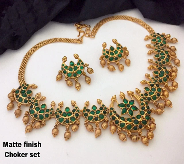 Green and deals gold jewelry set