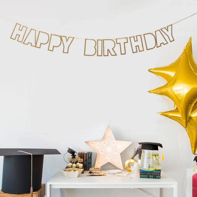 4 Banner Di Bandiere Triangolari - 12 Metri Totali, Effetto Glitter Oro/Argento/Nero Per Feste