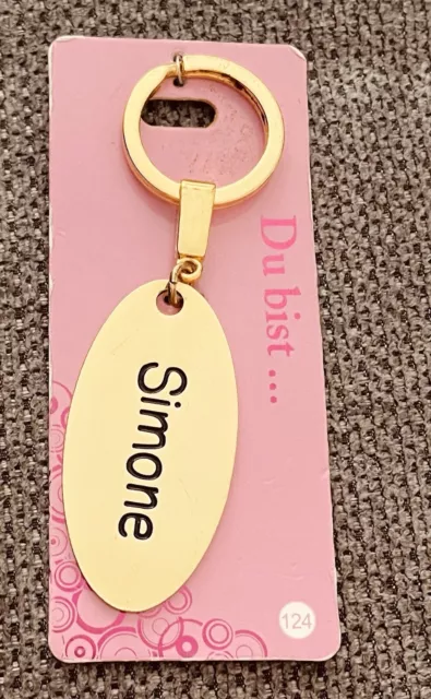 Depesche Namen Schlüsselanhänger--  Gold Poliert Simone Neu