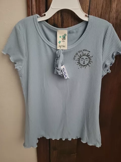 New Girls Summer Top Sz M 10 - 12 By Lily Bleu With Matching Hair Tie