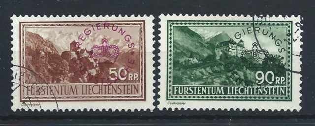 Liechtenstein Service N°11/12 obl (FU) 1934/35 - T.P de 1934 surchargés
