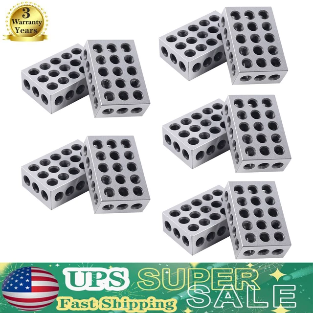 2 Paires De Blocs Gabarit Ultra-précision 2x3x4 Pouces – 23 Trous, Précision 0.0002 Pouces