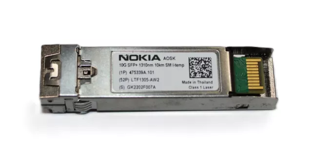 Nokia | 475339A.101 | 10G SFP+ 1310nm 10km SM I-temp Transceiver Module