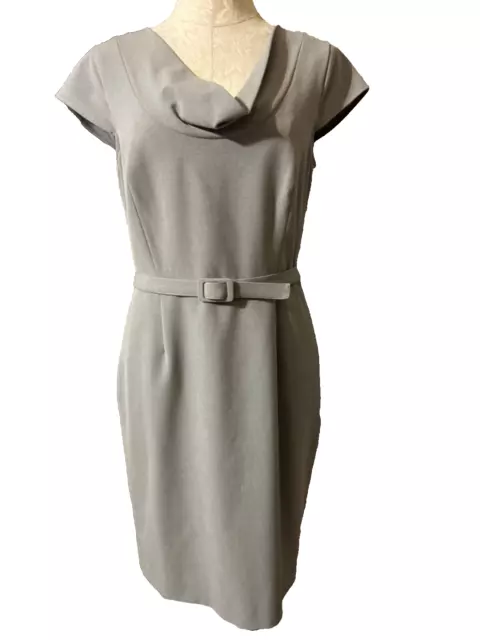 Calvin Klein Dress Gray 8 Short Sleeve Sheath Career Church w Belt
