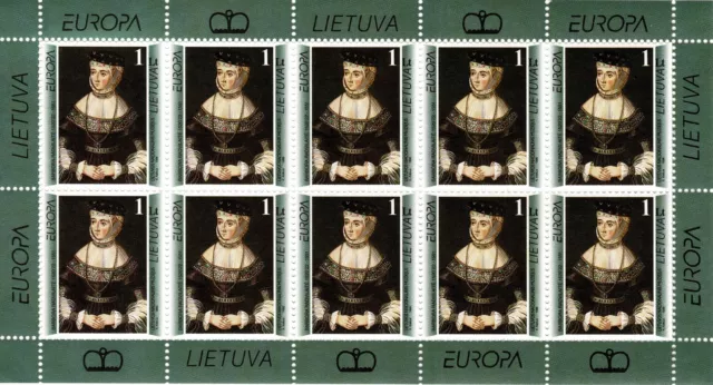 1996 Lithuania Lietuva Europa Celeb Ladies 1 Sheetlet Di 10 Values MNH MF10558