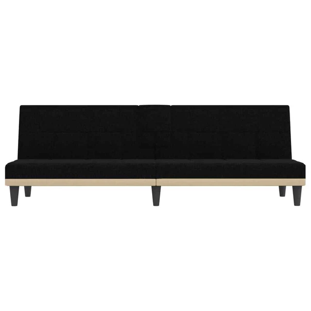 AX Divano Letto Ospiti Nero Tavolino Portabicchieri 2USB Regolabile Nuovo 351865