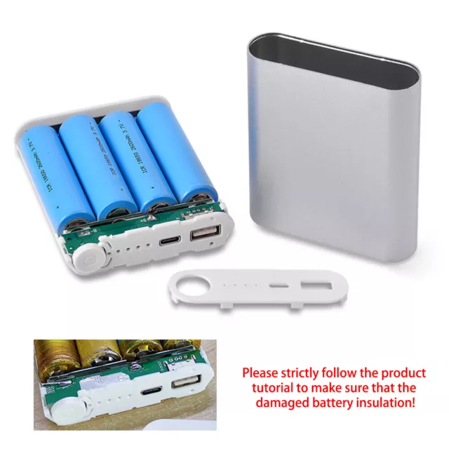 Portable USB Power Bank Case Charger Box 4X 18650 Battery Case DIY Shell 3 Color