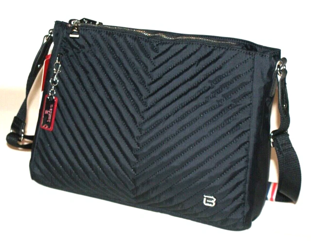 NEW! Beside-U Tomey Black Shoulder Purse Crossbody Bag Quilted Front RFID Guarde