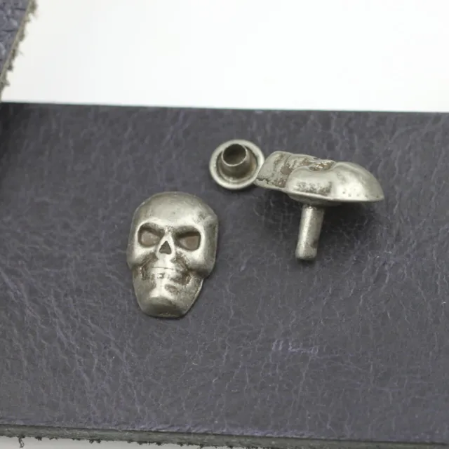 10 Totenkopf Nieten Ziernieten Silber Nieten DIY leder nieten schmuckzubehör