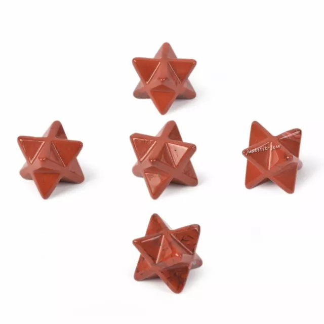 25mm Carved Gemstone Crystal Merkaba Star Healing Sacred Geometry Chakra Stone