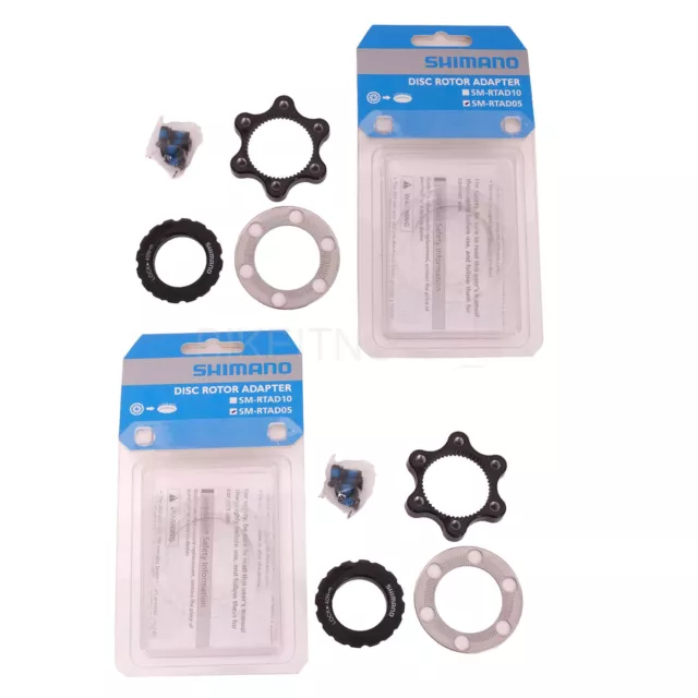 2 Wheel Shimano SM-RTAD05 Center Lock to 6 Bolt Disc Rotor Adapter NIB