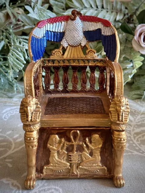 Egyptian Style Souvenir Throne Jewellery, Trinket Box Ibis Bird. Resin Ornament