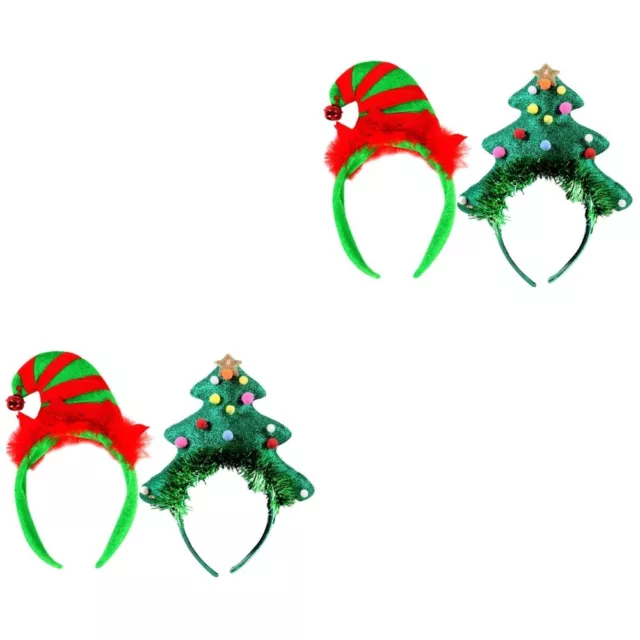 4 Pcs Stoff Clown-Hut-Stirnband Fräulein Weihnachtsstirnbänder