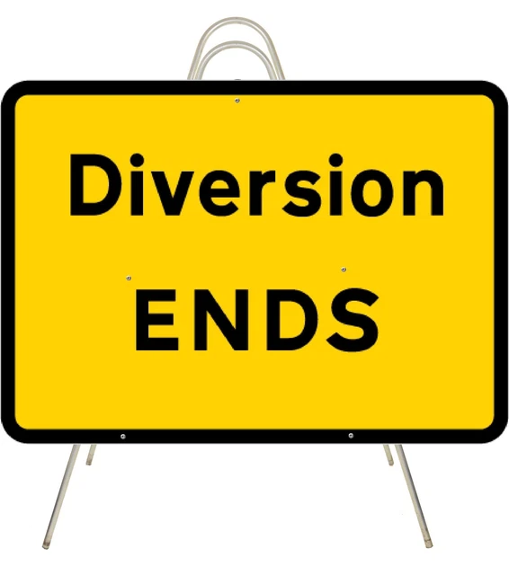 Diversion Ends Insegna arrotolabile flessibile 1050 x 750 mm classe 1 riflettente