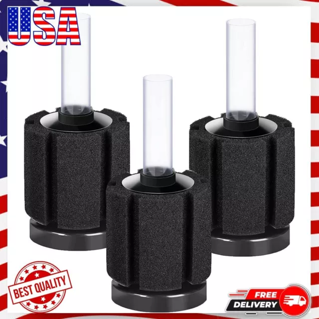 AQUANEAT 3 Pack Aquarium Bio Sponge Filter Breeding Fry Betta Shrimp Fish Tank