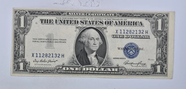 Crisp - 1935-E United States Dollar Currency $1 Silver Certificate *922