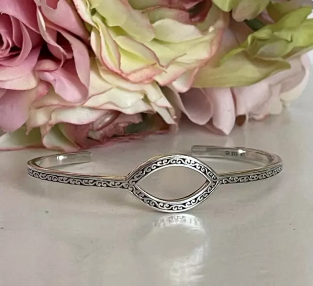 Lois Hill Sterling Silver .925 Scroll Filigree Marquise Cutout Cuff Bracelet Lois Hill Sterling Silver .925 Scroll Filigree Marquise Cutout Cuff Bracelet