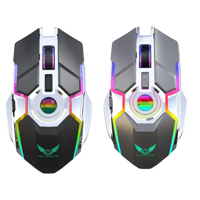 fr ZERODATE T30 Gaming Mechanical Mice 2.4G Wireless 7 Buttons Mouse w/USB Recei