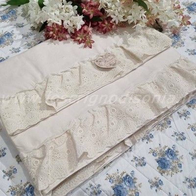 Lenzuola Matrimoniale RENATO BALESTRA ORNELLA Bianco Pizzo SanGallo San Gallo 