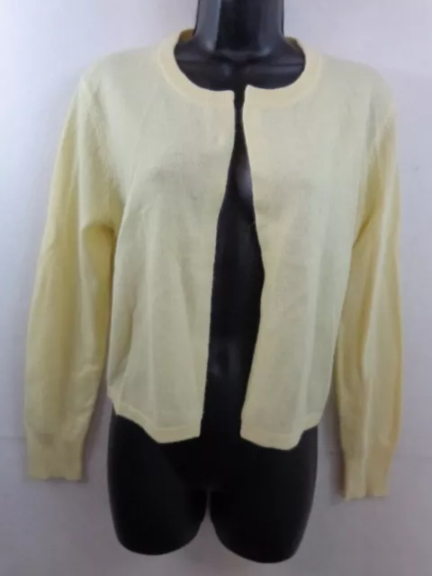 Barneys New York Sweater Women's L Yellow 100% Cashmere Cardigan New With Tags