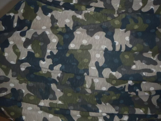 Rare Tissu coupon JERSEY de coton imprimé camouflage haute-couture MARNI 2