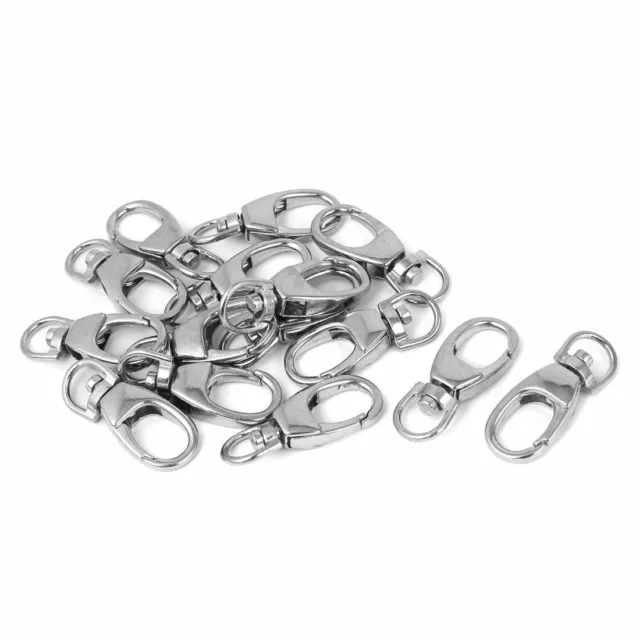 Key Ring Clip Swivel Lobster Trigger Clasp Snap Hook 37mm Long Silver Tone 15pcs