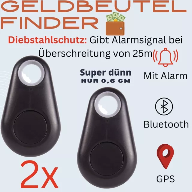 GPS Bluetooth Geldbeutel Finder Schlüsselfinder Ortung Key Schlüsselbund 2er Set