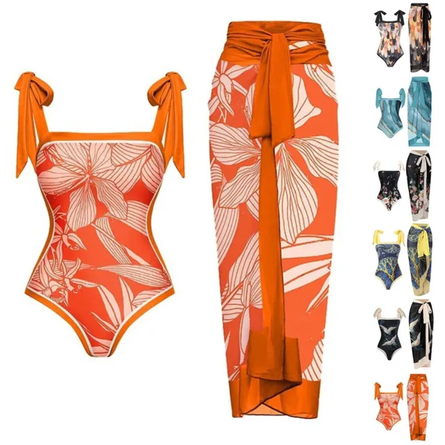 Ensemble de bikini femme 2 pièces avec imprimé floral et bandage à lanières