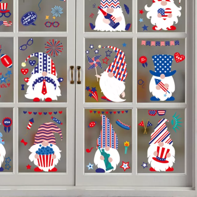9 Sheets Independence Day Wall Sticker Window Cling Double Sided