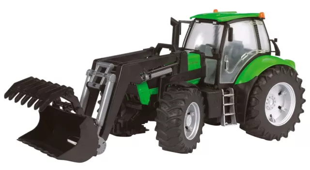 BRUDER - Tracteur DEUTZ Agroton X720 équipé du chargeur avec godet à griffes ...