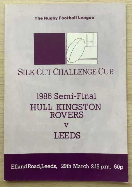 Rugby League Programme Challenge Cup Semi-Final Hull K.r. V Leeds 1986