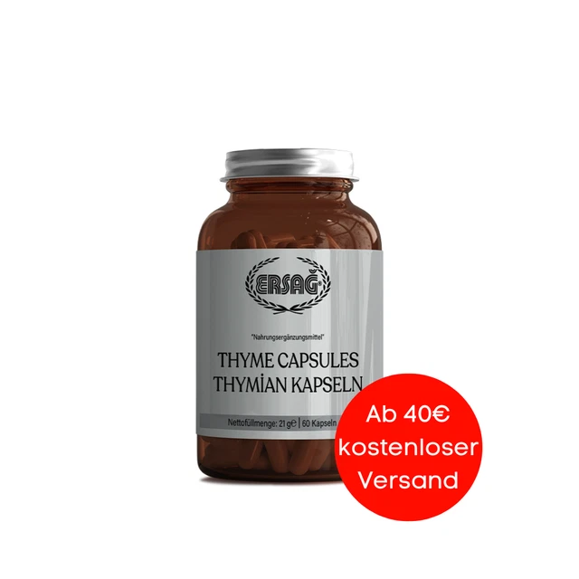 Cápsulas de tomillo Ersag | 60 cápsulas | funda de cápsula vegetal | sin rellenos