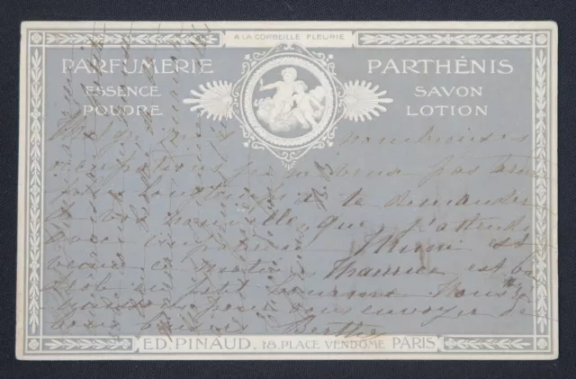CPA advertising postcard PARFUMERIE PARTHENIS PINAUD place Vendôme Paris