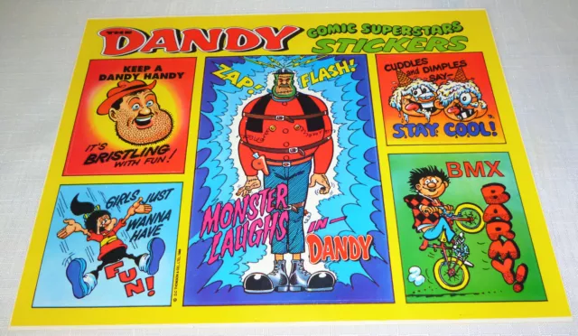 The Dandy Comic Superstars Stickers (1989) Free Gift Dandy Beano Beezer Topper