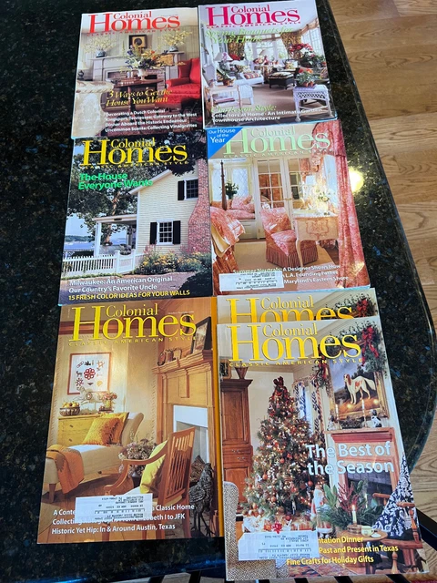 Colonial Homes Magazines Lot of 7 Full 1999 Year, Vol 25 - 1-6 Colonial Homes Magazines Lot of 7 Full 1999 Year, Vol 25 - 1-6