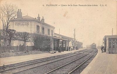 Cpa 95 Parmain Quais De La Gare Parmain Isle Adam (Train