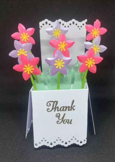 Hand Made Pop Up Card, THANK YOU, Free postage to the UK