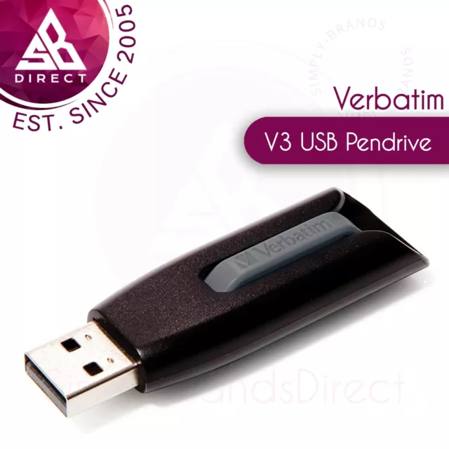 Verbatim 16GB Store N Go V3 USB 3.0 Flash Clé USB │ Mémoire Bâton │ 49172 │ Noir
