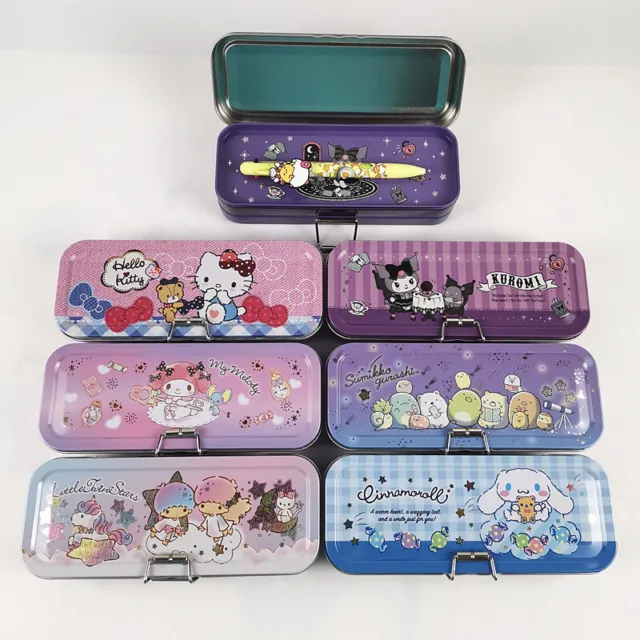 Sanrio Kitty Melody SumikkoGurashi Thomas Triple Deck Tin Pencil Case 231216