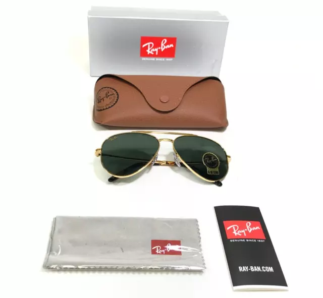 Ray-Ban Sunglasses RB3625 NEW AVIATOR 9196/31 Gold Frames with Green Lenses