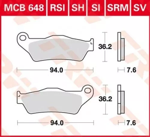 Bremsbelag für Yamaha XTZ 700 Tenere ABS XTZ690 DM07 Bj. 2019 TRW Lucas MCB648SI