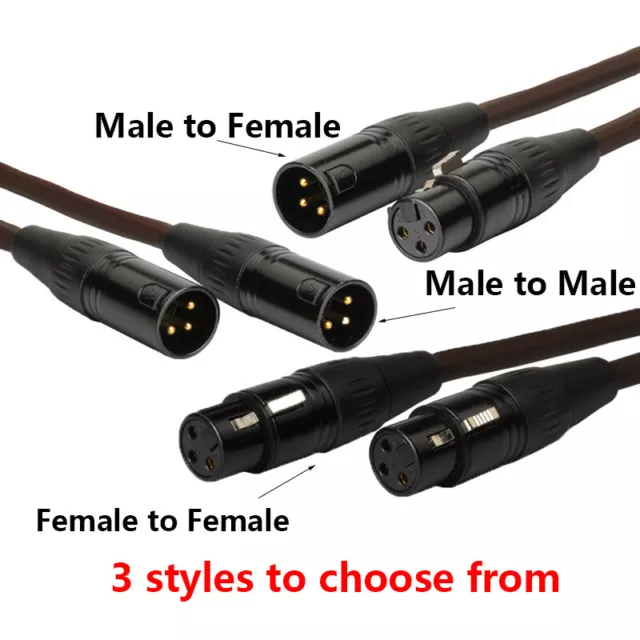 3 Pin XLR Microphone Cable Male to Female/M to M/F to F Balanced Patch Lead Mic