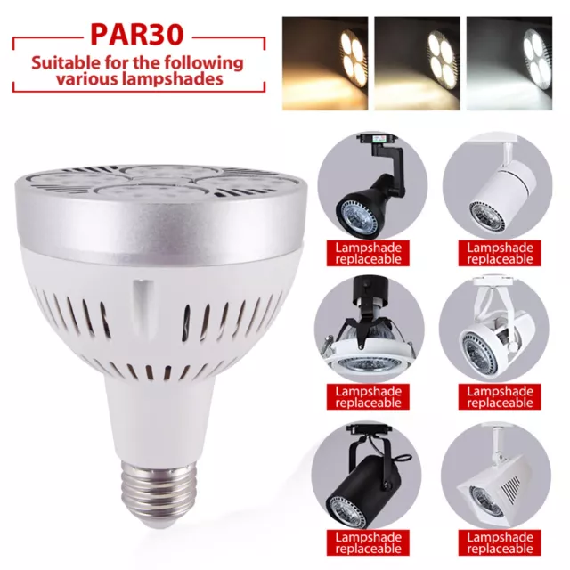 E27 35W P30 PAR30 LED Bulb Light Super Bright Spotlight Lamp for Home Studio