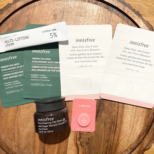 Innisfree Travel Size Pore Clearing Clay Mask Laneige Lip Mask & Cream Samples