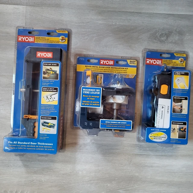 Ryobi Door Hinge, Door Latch, Wood/Metal Door Lock Installation Kit Lot
