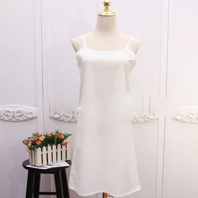 Women Cotton Petticoat Full Slip Underskirt Underdress Thin Soft White Bottoming